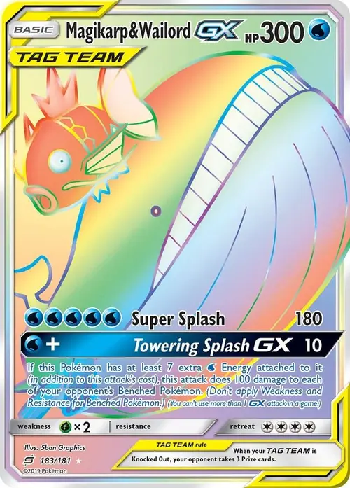 Magikarp & Wailord GX (Secret) card art