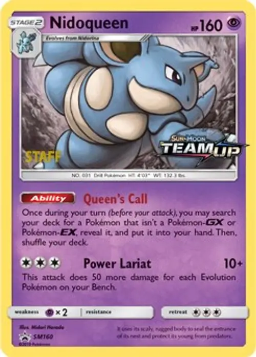 Nidoqueen - SM160 (Prerelease) [Staff] card art
