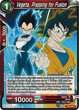 Vegeta, Prepping for Fusion card art