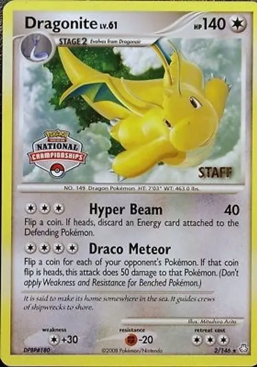 Dragonite - 2/146 (National Championships) [Staff] card art