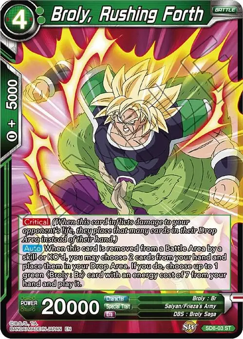 Broly, Rushing Forth card art