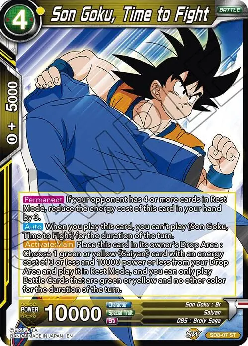 Son Goku, Time to Fight card art