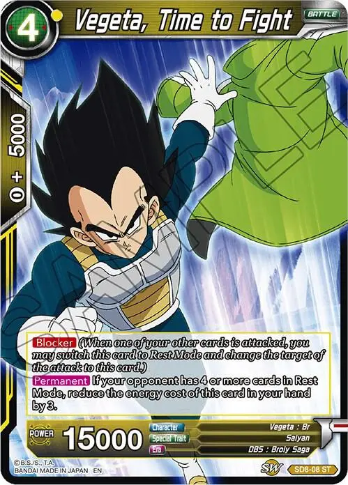Vegeta, Time to Fight card art