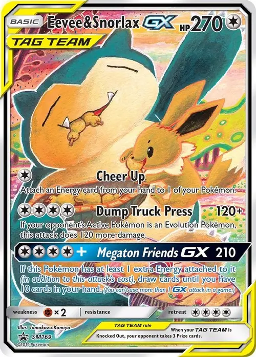 Eevee & Snorlax GX - SM169 card art