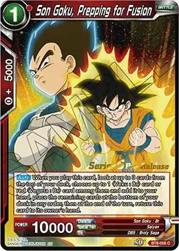 Son Goku, Prepping for Fusion card art