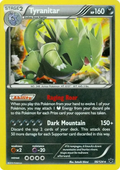 Tyranitar - 56/124 (Cosmos Holo) card art