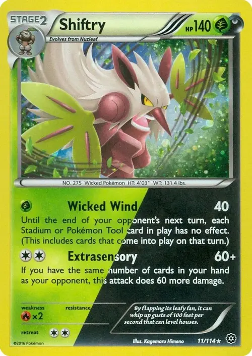 Shiftry - 11/114 (Cosmos Holo) card art