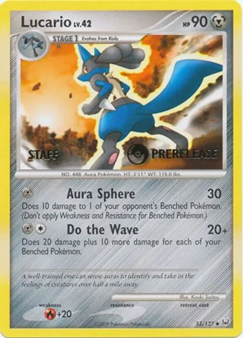 Lucario - 53/127 (Prerelease) [Staff] card art