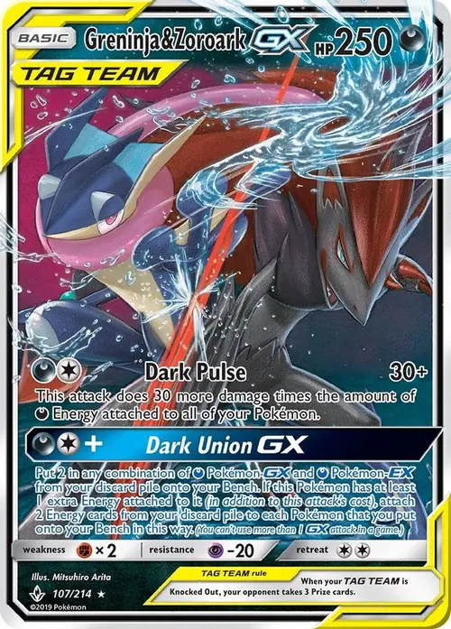 Greninja & Zoroark GX card art