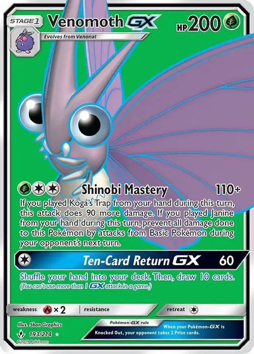 Venomoth GX (Full Art) card art