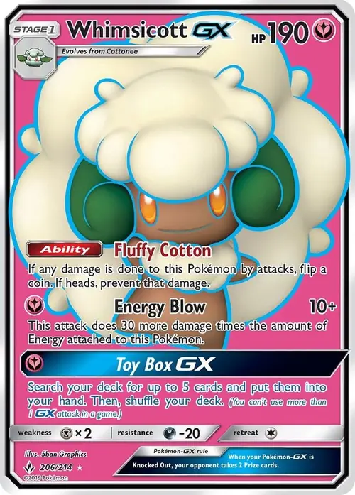 Whimsicott GX (Full Art) card art
