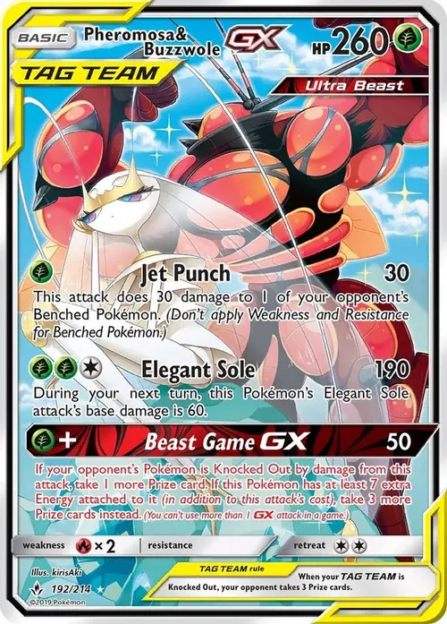 Pheromosa & Buzzwole GX (192) (Alternate Full Art) card art