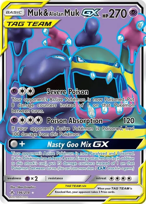 Muk & Alolan Muk GX (196) (Full Art) card art