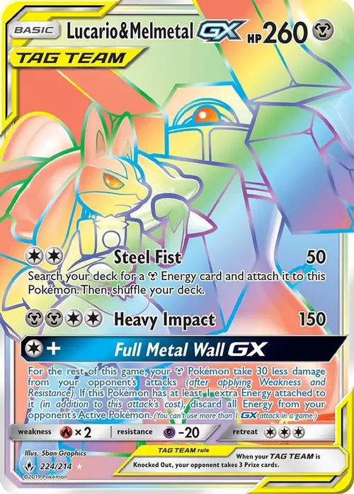 Lucario & Melmetal GX (Secret) card art