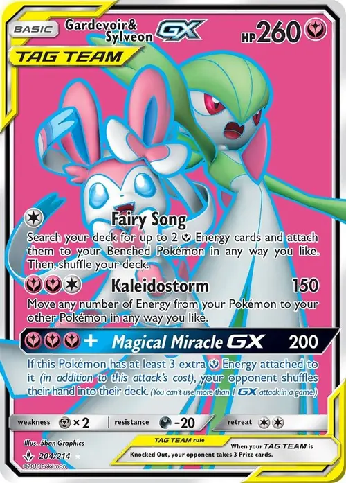 Gardevoir & Sylveon GX (204) (Full Art) card art