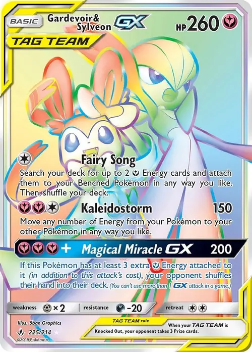 Gardevoir & Sylveon GX (Secret) card art