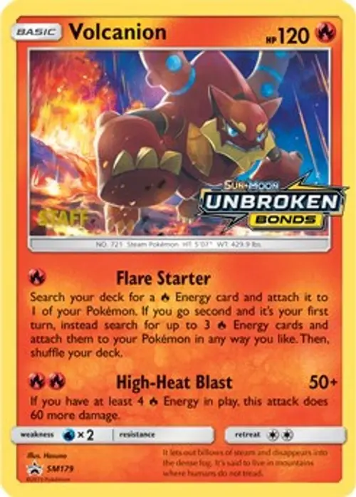 Volcanion - SM179 (Prerelease) [Staff] card art