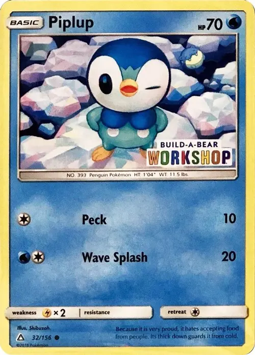 Piplup - 32/156 (Build-A-Bear Workshop Exclusive) card art