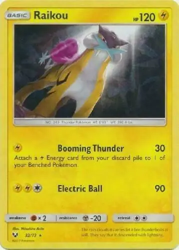 Raikou - 32/73 (Let's Play, Pikachu!) (Cracked Ice Holo) card art