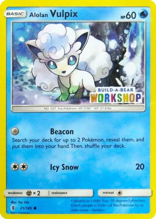 Alolan Vulpix - 21/145 (Build-A-Bear Workshop Exclusive) card art