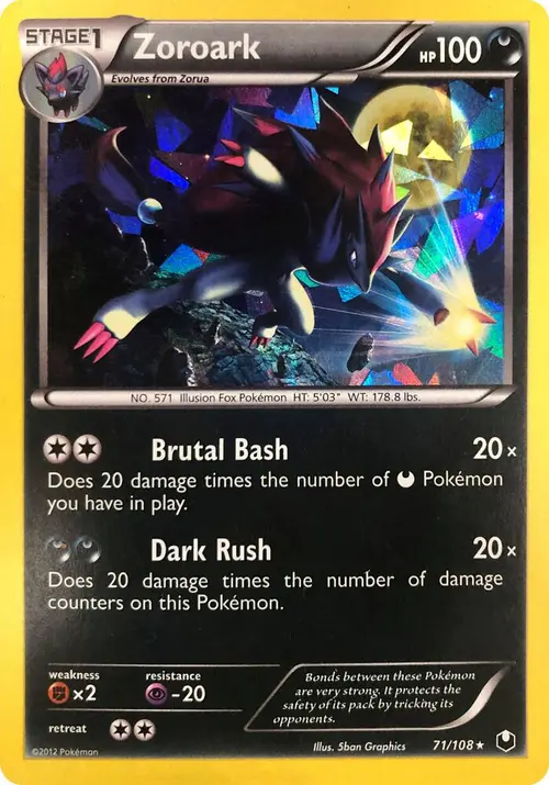 Zoroark - 71/108 (Cracked Ice Holo) card art