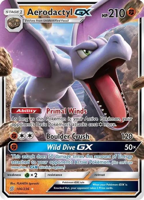 Aerodactyl GX card art
