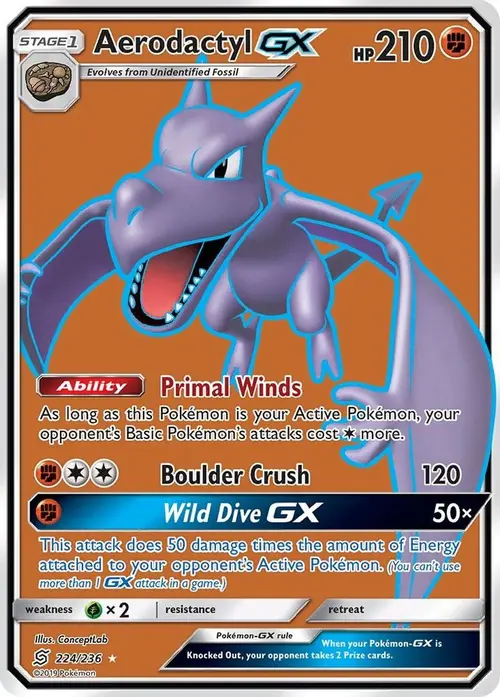 Aerodactyl GX (Full Art) card art