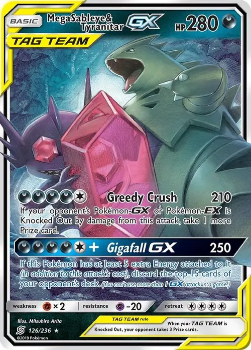 Mega Sableye & Tyranitar GX card art