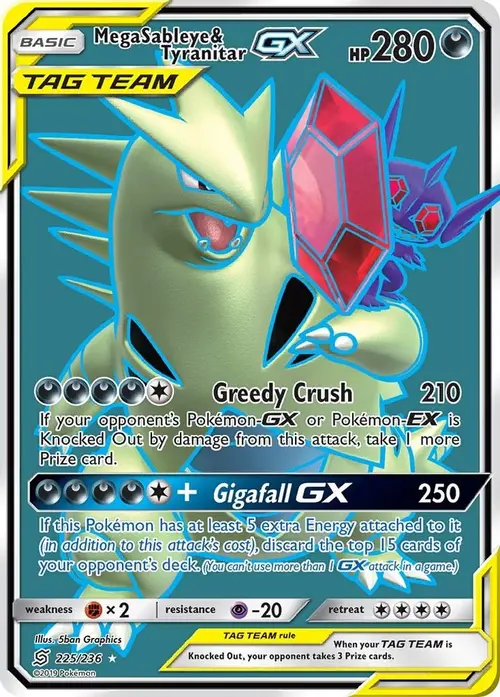 Mega Sableye & Tyranitar GX (Full Art) card art