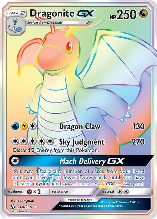 Dragonite GX (Secret) card art