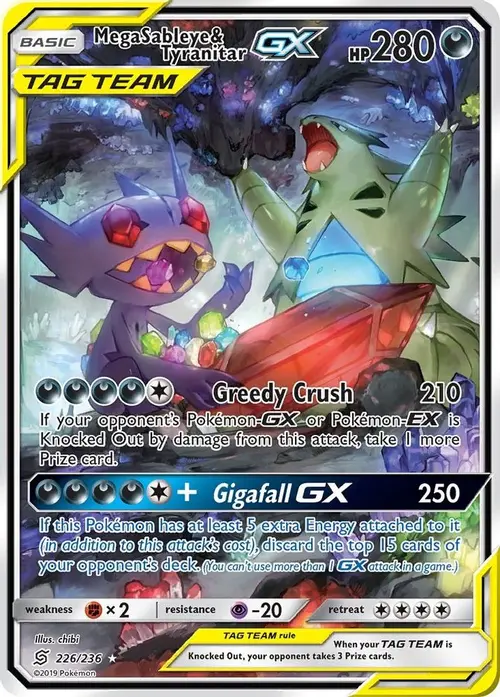 Mega Sableye & Tyranitar GX (Alternate Full Art) card art