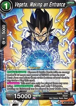 Vegeta, Making an Entrance card art