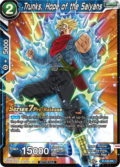 Trunks, Hope of the Saiyans (Alt Art) card art