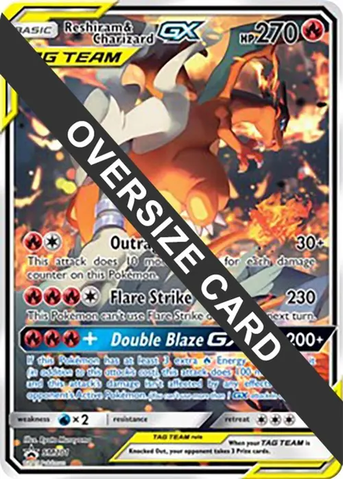 Reshiram & Charizard GX - SM201 card art