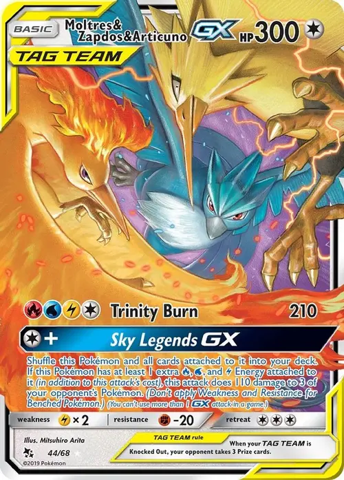 Moltres & Zapdos & Articuno GX card art
