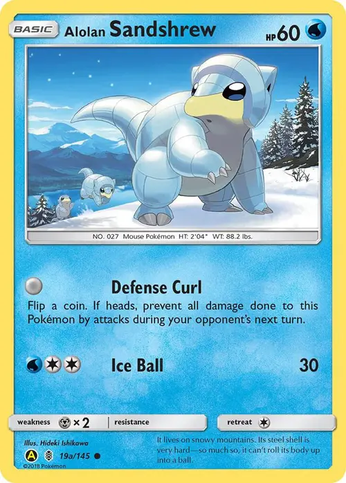 Alolan Sandshrew - 19a/145 card art