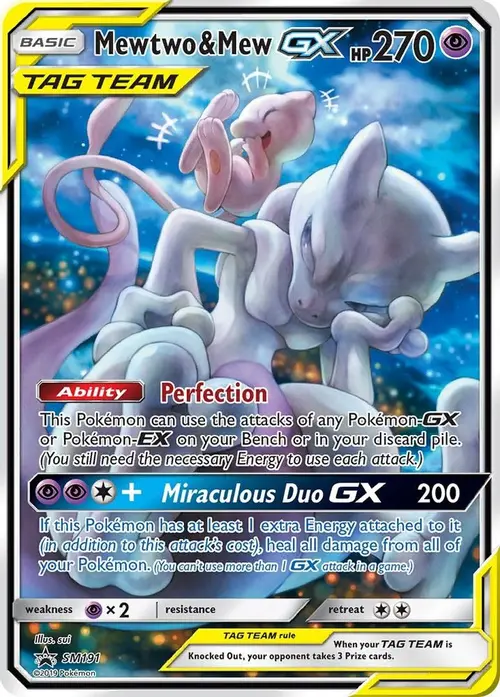 Mewtwo & Mew GX - SM191 card art