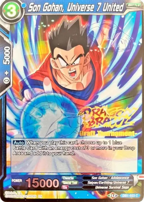 Son Gohan, Universe 7 United (Dragon Brawl Draft Tournament Gold Stamped) card art