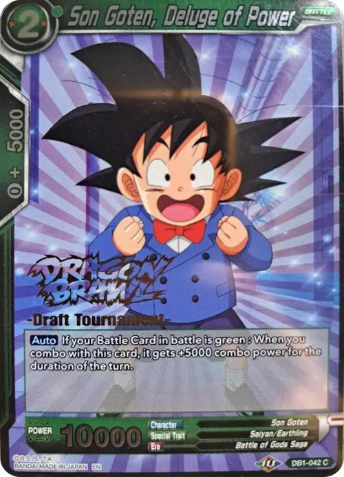 Son Goten, Deluge of Power (Dragon Brawl Draft Tournament Gold Stamped) card art