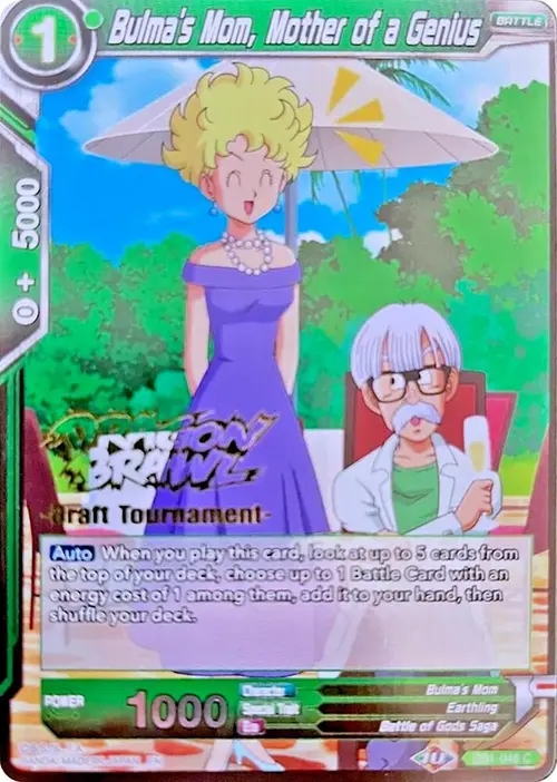 Bulma, Genius Inventor (Dragon Brawl Draft Tournament Gold Stamped) card art