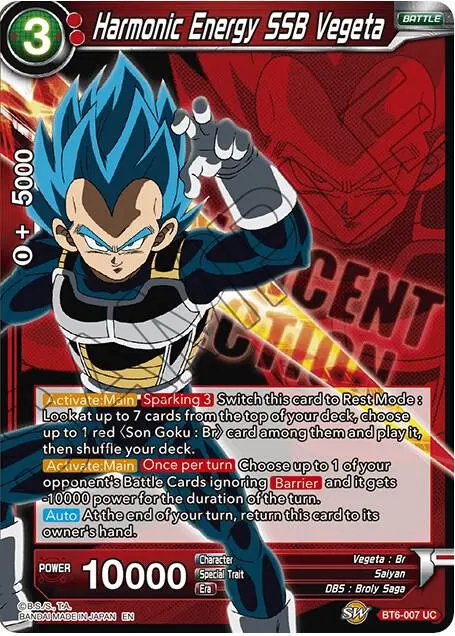 Harmonic Energy SSB Vegeta card art