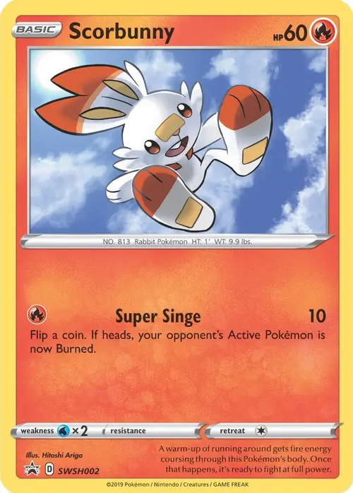 Scorbunny - SWSH002 card art