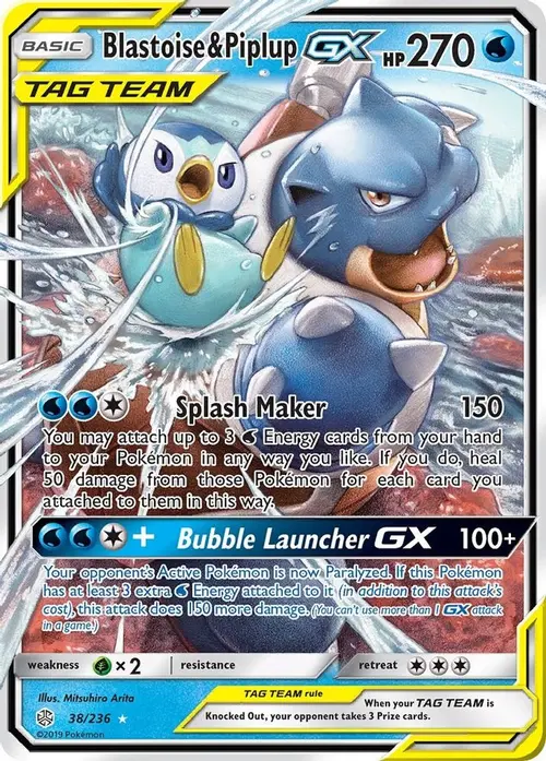 Blastoise & Piplup GX card art