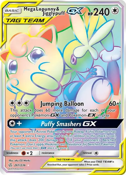 Mega Lopunny & Jigglypuff GX (Secret) card art