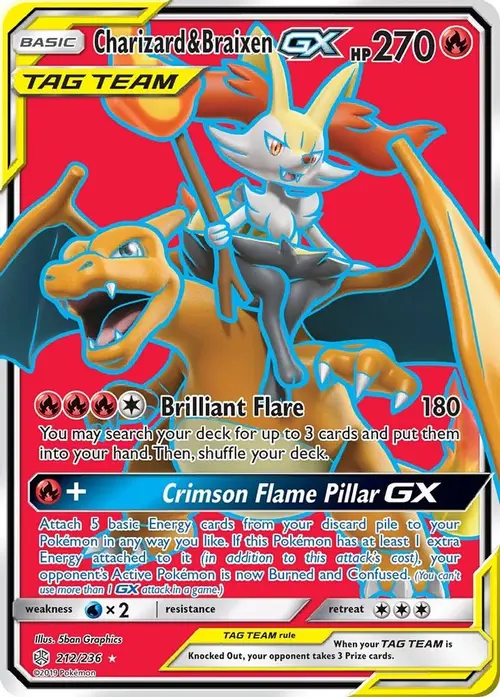 Charizard & Braixen GX (Full Art) card art