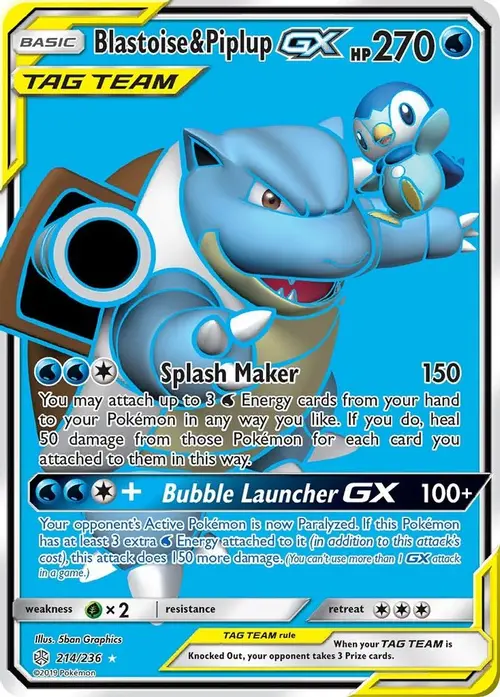 Blastoise & Piplup GX (Full Art) card art