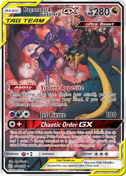 Naganadel & Guzzlord GX (Alternate Full Art) card art