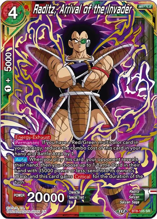 Raditz, Arrival of the Invader card art
