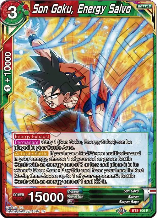 Son Goku, Energy Salvo card art