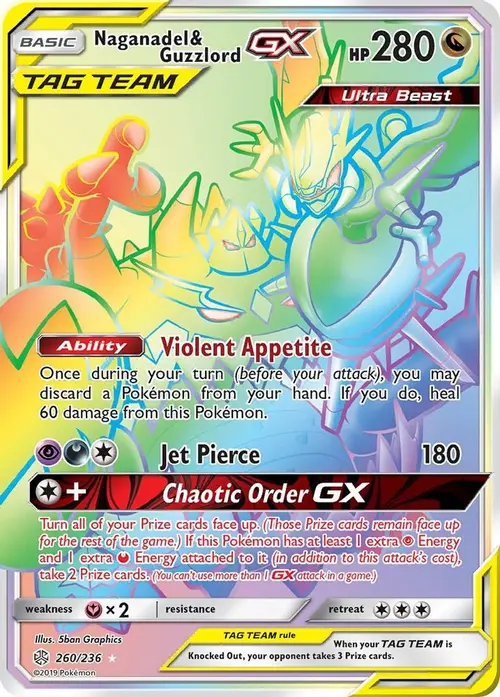 Naganadel & Guzzlord GX (Secret) card art